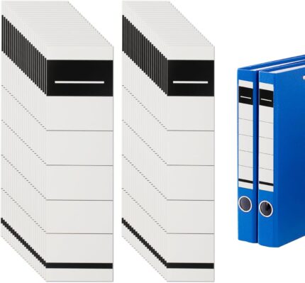 100 Pcs Spine Labels for Lever Arch File Self-Adhesive, Folder Spine Stickers, Folder LabelsFile LabelsSpine Labels for Folders, Lever Arch Folders Stickers for Home School Office(54x190mm/36x190mm)