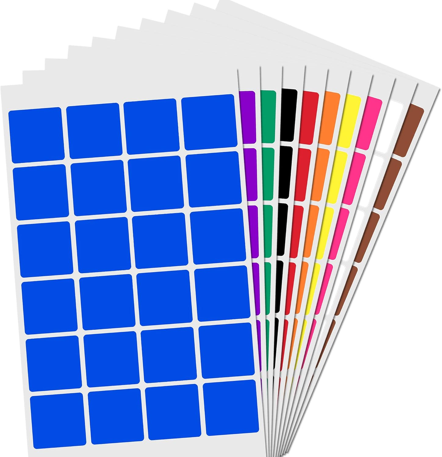 1200 Pack – 25mm Square Coloured Labels Stickers, 10 Colours 1200 Pack – 25mm Square Coloured Labels Stickers, 10 Colours