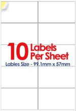 YUNJU A4 Self Adhesive Address Labels, 10 Label Per Sheet, 20 Sheets, (99.1 X 57 MM) 200 Labels