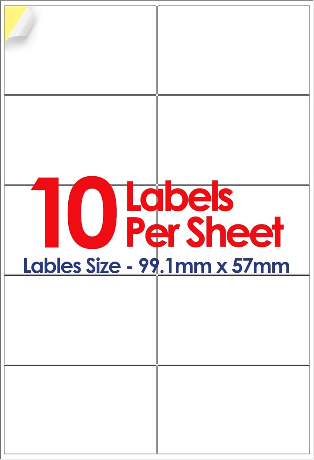 YUNJU A4 Self Adhesive Address Labels, 10 Label Per Sheet, 20 Sheets, (99.1 X 57 MM) 200 Labels YUNJU A4 Self Adhesive Address Labels, 10 Label Per Sheet, 20 Sheets, (99.1 X 57 MM) 200 Labels