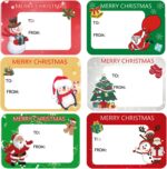 120Pack Christmas Labels Stickers 65 x 45mm Christmas Name Gift Label Xmas Tags Sticker Self-Adhesive Christmas Sticky Labels for Present Cards