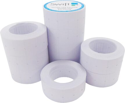 Swift 22 x 12 mm Price Gun Labels CT1 White 10 Rolls 5,000 Stickers Pricemarking Tags Fits Many Pricing Labellers