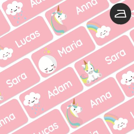 My Nametags® 56 Iron On Name Labels for Clothes | Waterproof & Washable Name Tags for Clothes & School Uniforms | Clothing Labels for Kids, School, Nursery, Kindergarten & Care Homes - Unicorn