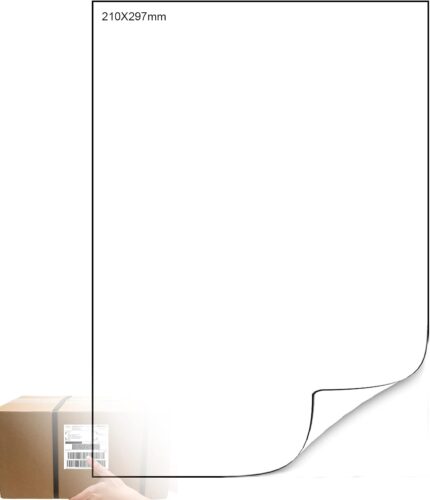 100 Sheets a4 Labels, Sticker paper for printer a4, 210 x 297 mm, a4 Labels 1 per Sheet, Address Labels Self-Adhesive Labels A4 Shipping Labels Mailing Printer Labels, for Laser Inkjet Copier Printing