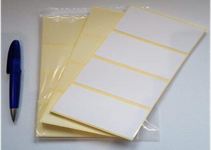 96 x Plain White Labels. Self Adhesive Address Postage Stickers, 100x50mm. Sticky. Blank Postal Stickers.