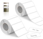 ilauke 2000 Sticky Labels, 89mm x 36mm White Labels Stickers 2 Rolls, Self-Adhesive Address Labels On a Roll