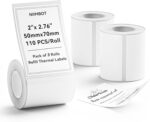 NIIMBOT Labels for B1 B21 B3S Label Maker, 2'' x 2.36'' (50x70mm) Self-Adhesive Stickers, Waterproof, Oil-Proof Personalized Editable Labels for Home/School/Office, 3 Rolls