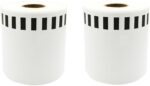 2 Roll DK-22205 Continuous Paper Label Sticker for Brother QL Label Printer, Continuous Length Paper Labels 62mmx30.48m