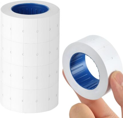 21 * 12mm Price Gun Labels, White Price Labels Stickers 5 Rolls, 2,500 Pricing-Labels, Pricemarking Tags Easy Peel Fits Many Pricing Labellers