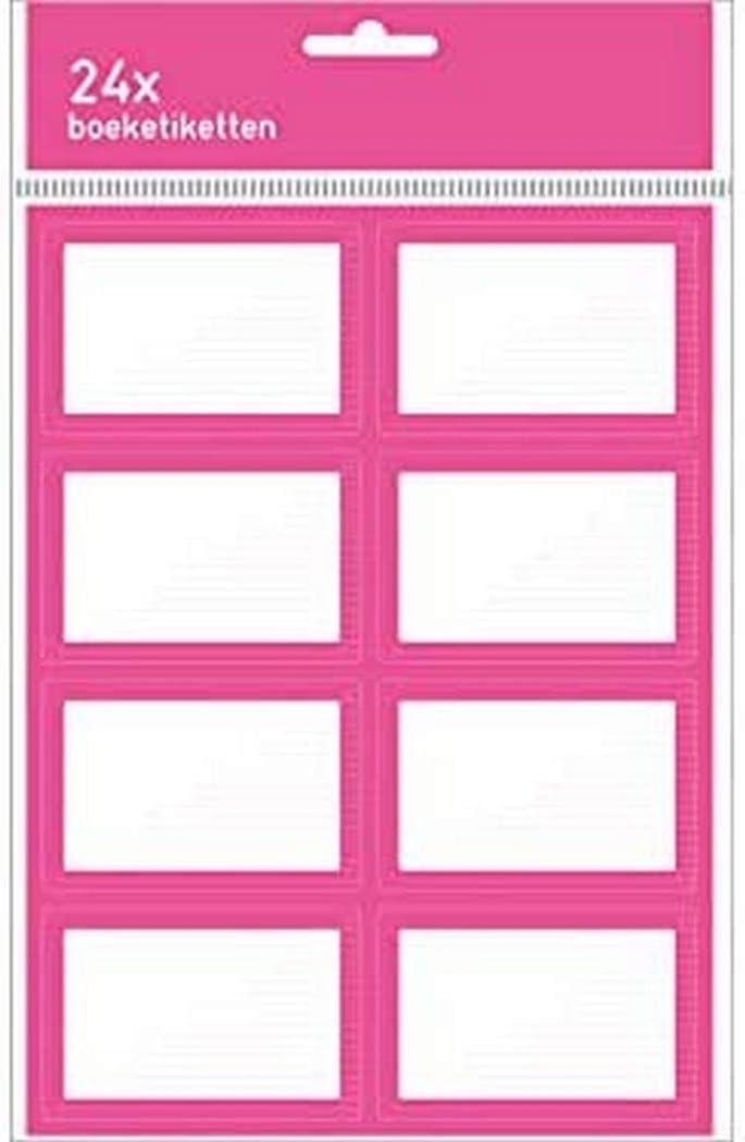 212C Book Labels 3 x 8 Pieces Pink 212C Book Labels 3 x 8 Pieces Pink