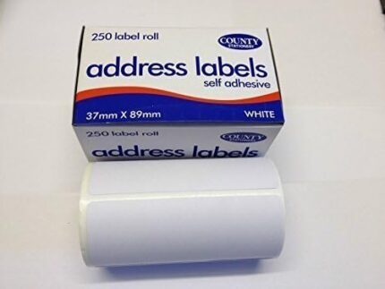 250 Self Adhesive Address Labels on Continuous Roll 89mm x 37mm