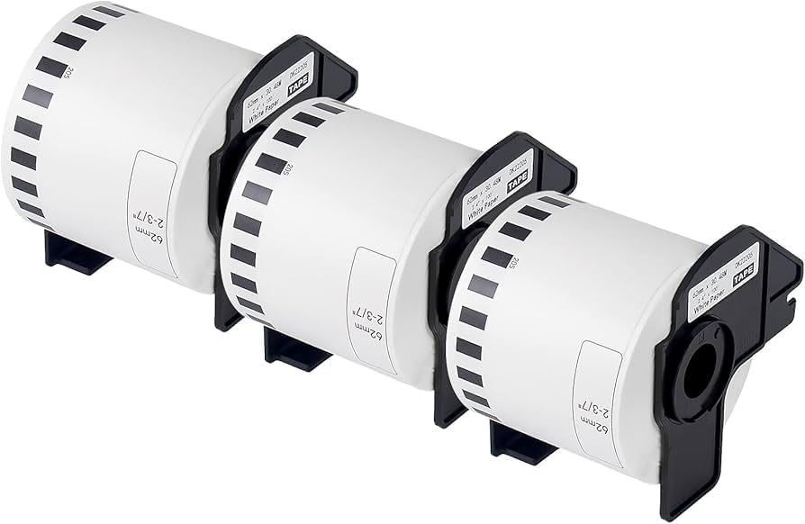 3 Rolls DK-22205 Continuous Paper Label Sticker 62mm(W) x 30.48m(L), for Brother QL Label Printer QL-500 550 570 650TD 700 710W 720NW 800 810W 820NWB 1050 1060N 1100 1110NWB, Black On White 3 Rolls DK-22205 Continuous Paper Label Sticker 62mm(W) x 30.48m(L), for Brother QL Label Printer QL-500 550 570 650TD 700 710W 720NW 800 810W 820NWB 1050 1060N 1100 1110NWB, Black On White