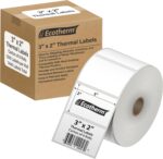 3 x 2 Direct Thermal Paper Label Stickers - 7440 Labels - 1240 Labels Per Roll - 6 Rolls - for Datamax, Intermec, Sato, TSC, Zebra Direct Thermal Printers