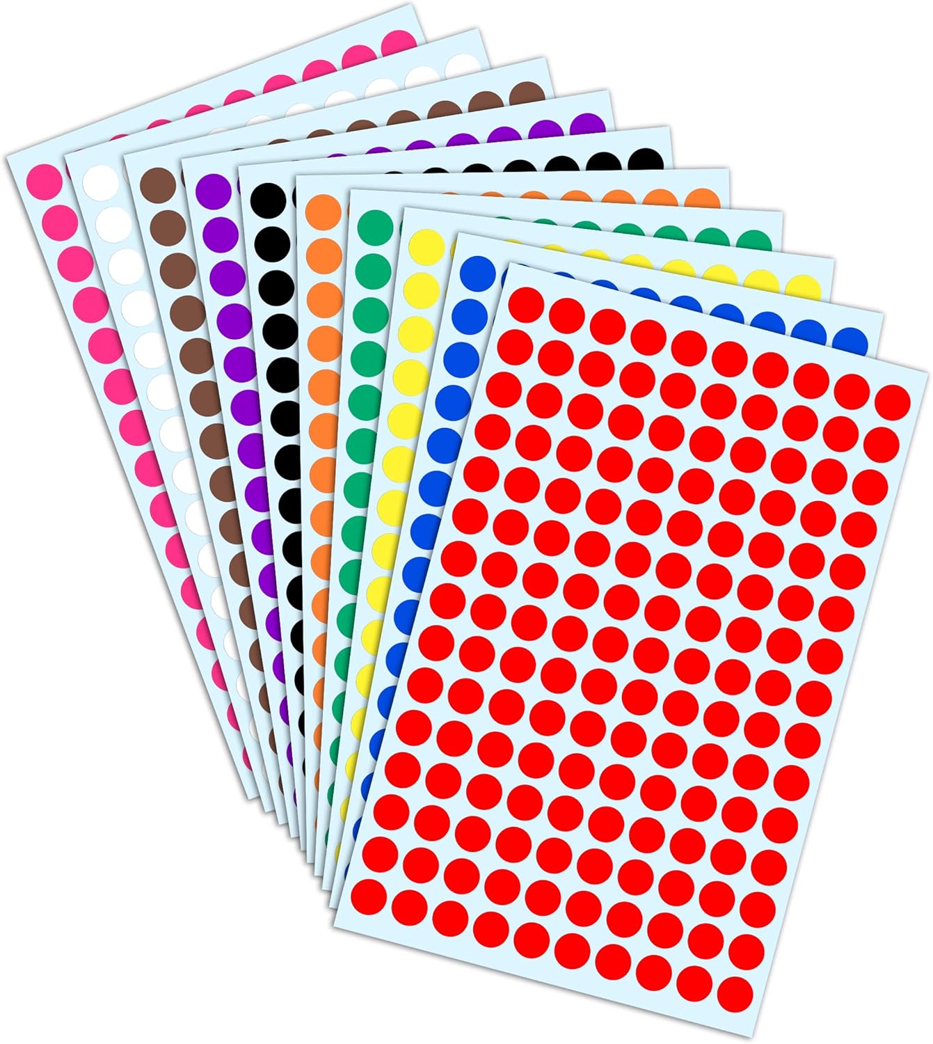 3000 Pack – 10mm Coloured Dot Stickers Sticky Labels – 10 Colours 3000 Pack – 10mm Coloured Dot Stickers Sticky Labels – 10 Colours