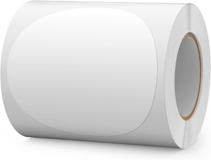 300PCS White Round Labels 100mm Colour Coding Circle Stickers Vinyl Removable Waterproof Large Decals for Floor Moving Box Warehouse