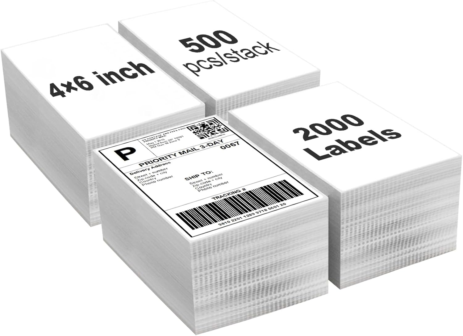 4 Stacks 4″ x 6″ Fanfold Direct Thermal Labels (101mm x 152mm) Shipping Address Mailing Postage Labels Compatible for Zebra 2844 & Rollo Printer Adhesives (500 Labels/Stack) 4 Stacks 4″ x 6″ Fanfold Direct Thermal Labels (101mm x 152mm) Shipping Address Mailing Postage Labels Compatible for Zebra 2844 & Rollo Printer Adhesives (500 Labels/Stack)