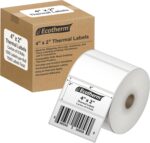 4 x 2 Direct Thermal Paper Label Stickers - 7500 Labels - 1250 Labels Per Roll - Carton of 6 Rolls - for Datamax, Intermec, Sato, TSC, Zebra Direct Thermal Printers