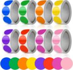 4000Pcs Round Color Coding Labels - 2.5cm Self-Adhesive Dot Stickers in 8 Colors, 8 Rolls