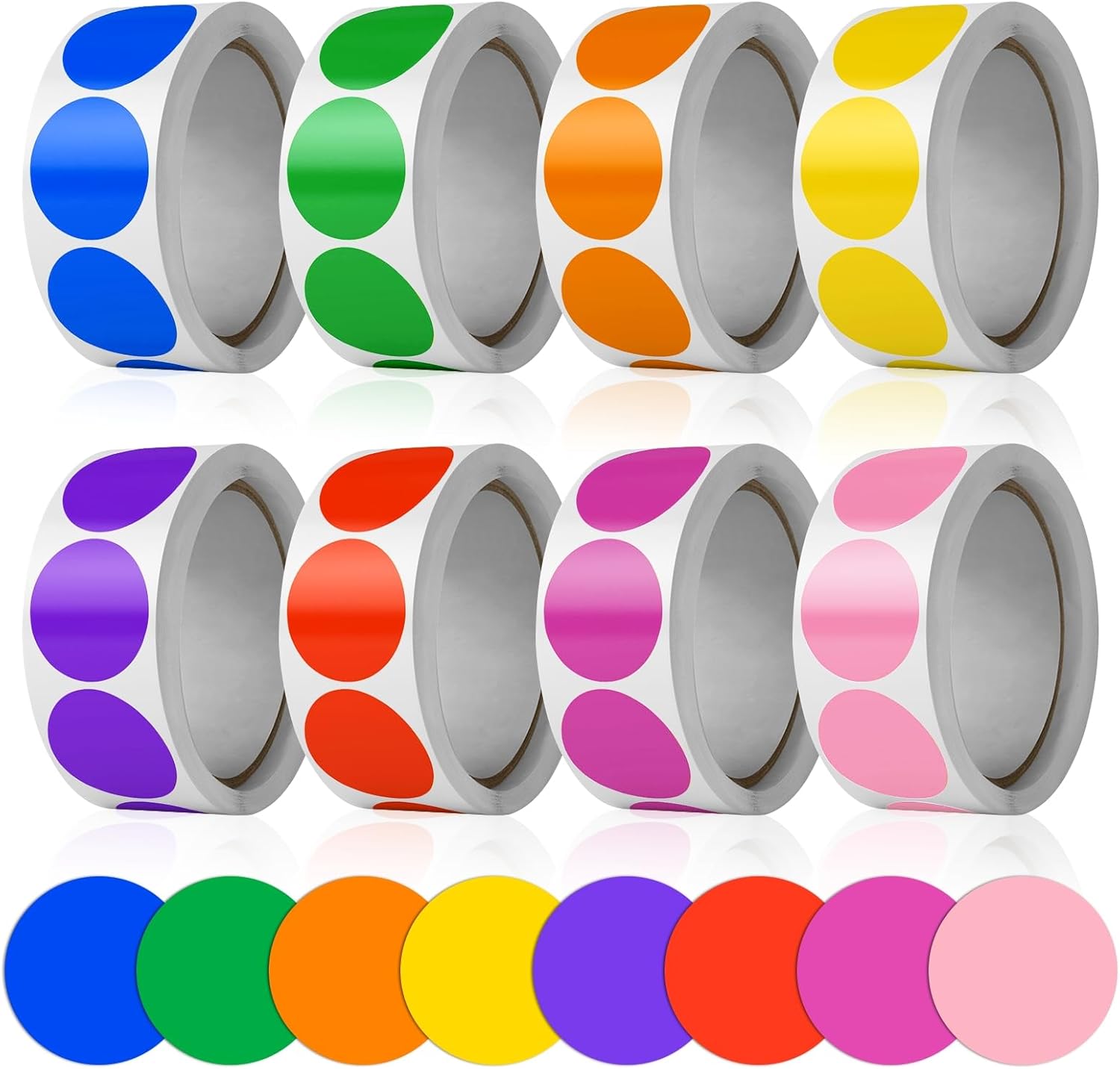 4000Pcs Round Color Coding Labels – 2.5cm Self-Adhesive Dot Stickers in 8 Colors, 8 Rolls 4000Pcs Round Color Coding Labels – 2.5cm Self-Adhesive Dot Stickers in 8 Colors, 8 Rolls