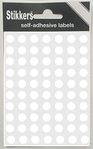 490 White 8mm Sticky Coloured Dots Easy Peel Self Adhesive Colour Coding Sticky Dots Round Labels Circle Stickers