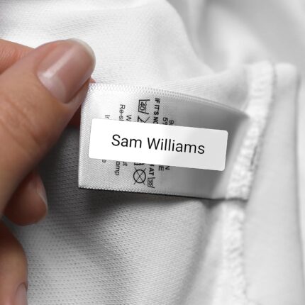 64 Personalised Stick-On Name Labels for Clothes – No Iron Waterproof Name Tags for Kids, School, Nursery & Uniforms