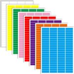 672 Pcs Rectangular Coloured Stickers Labels, 11mm x 46mm Rainbow Sticky Label, Coloured Labels Stickers Self Adhesive for Colour Coding, Organising (8 Colour)