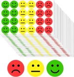 720PCS Emotion Face Stickers 25mm Happy Sad Emoji Labels for Teachers Parents Kids Round Red Yellow Green Stickers for Diary Reward Charts Scrapbook Crafts Classroom Behavior Decorations