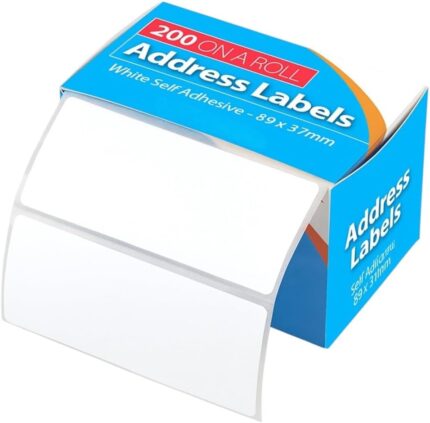 Address Labels, Self-Adhesive White, 89 mm x 37 mm, 200 Labels per Roll