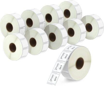 BETCKEY - 10 Rolls 11353 Self-Adhesive Labels Compatible with DYMO S0722530, 13mm x 25mm, 10000 Small Multi-Purpose Labels Compatible with DYMO LabelWriter 450, 4XL, NOT Fit 550 or 5XL