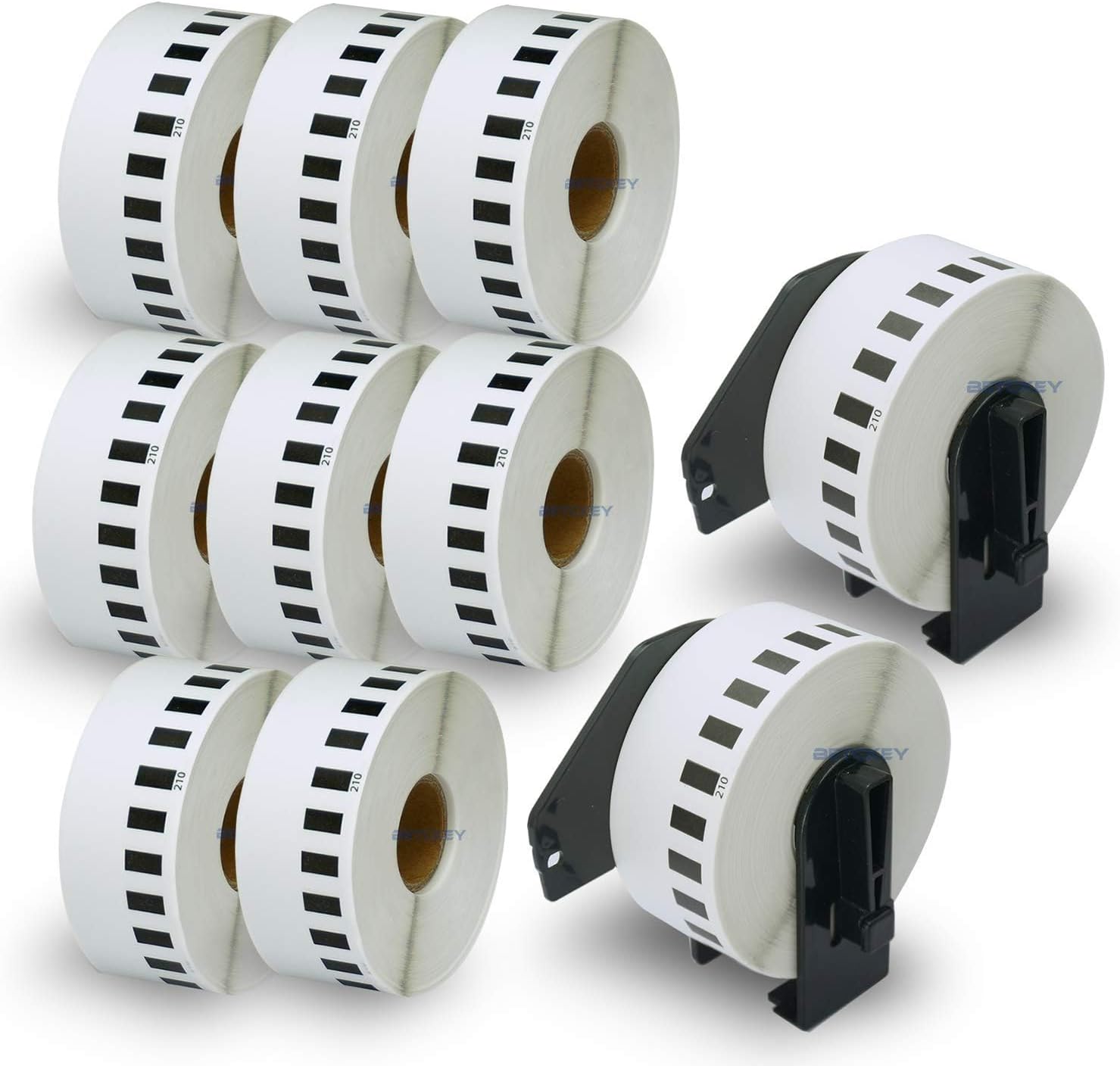BETCKEY – 10 Rolls DK-22210 Labels with ONLY 2 Reusable Label Holders, 29mm x 30.48m, 10 Continuous Length Paper Labels Using for Ql Label Printers BETCKEY – 10 Rolls DK-22210 Labels with ONLY 2 Reusable Label Holders, 29mm x 30.48m, 10 Continuous Length Paper Labels Using for Ql Label Printers