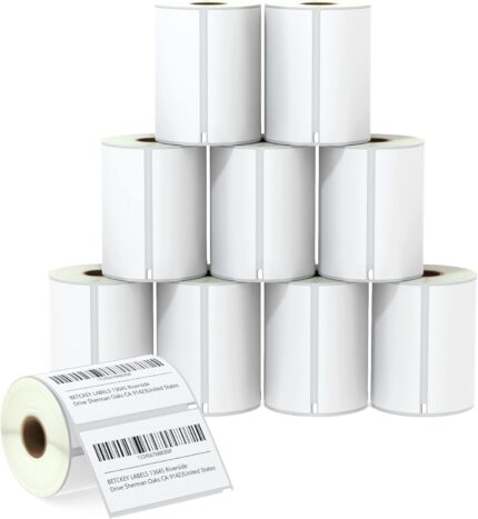 BETCKEY - 10 Rolls S0947420 Self-Adhesive Labels, 102mm x 59mm, 5750 High-Capacity Shipping Labels Compatible with DYMO LabelWriter 4XL, NOT Fit 550 or 5XL