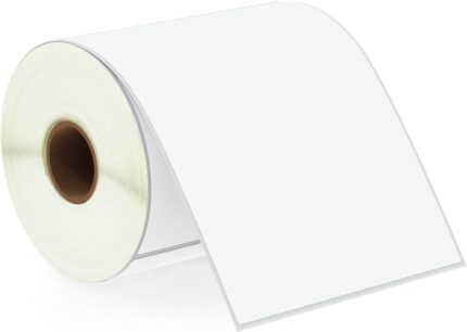 BETCKEY - 102mm x 127mm(4 in x 5 in) Large Shipping & Multipurpose Thermal Labels, 350 Perforated Stickers per Roll Compatible with Zebra & More Printers [1 Roll/350 Labels]