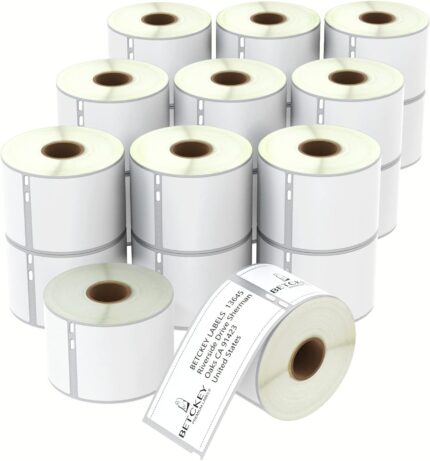BETCKEY - 20 Rolls 99014 Self-Adhesive Labels Compatible with DYMO S0722430, 54mm x 101mm, 4800 Large Shipping/Name Badge Labels Compatible with DYMO LabelWriter 450, 4XL, NOT Fit 550 or 5XL