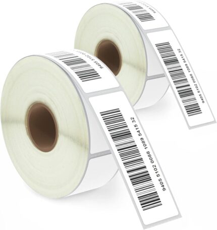 BETCKEY - 25mm x 76mm(1 in x 3 in) Barcode & Address Thermal Labels, 520 Perforated Stickers per Roll Compatible with Zebra & More Printers [2 Roll/1040 Labels]