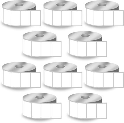 BETCKEY - 38 mm x 25 mm (1.5 in x 1 in) Perforated Multi-Purpose Thermal and Address Labels Compatible with Zebra and Other Printers [10 Rolls/13000 Labels]