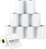 BETCKEY - 4x3 in Thermal Shipping & Multipurpose Labels, 5000 Perforated Labels (10 Rolls) Compatible with Zebra & More Printers