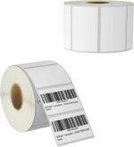 BETCKEY - 57 mm x 32 mm (2.25 in x 1.25 in) Perforated Barcode/Multi-Purpose Thermal Labels Compatible with Zebra and Other Printers [2 Rolls/2000 Labels]