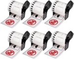 BETCKEY - 6 Rolls DK-22251 Labels, 62mm x 15.24m, 6 Black/Red on White Continuous Roll Compatible with Brother QL Label Printers