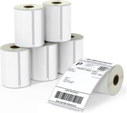 BETCKEY - 6 Rolls S0904980 Self-Adhesive Labels, 104mm x 159mm, 1320 Extra Large Shipping Labels Compatible with DYMO LabelWriter 4XL, NOT Fit 550 or 5XL