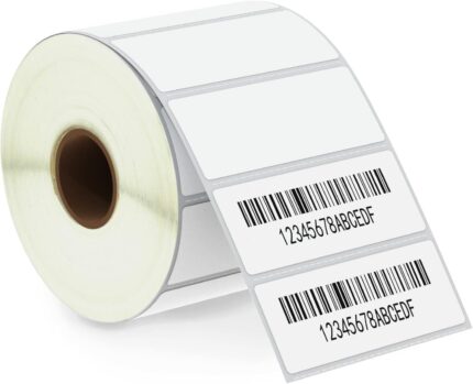 BETCKEY - 67mm x 25mm(2.625 in x 1 in) File Folder & Address Thermal Labels, 2000 Perforated Stickers per Roll Compatible with Zebra & More Printers [1 Roll/2000 Labels]