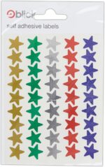 Blick Labels, Assorted Metallic Colours, Self Adhesive Stickers, Stars, 14mm, 90 Labels, for Home, Office, Family, School, Holiday Calendar Organising, Planner, Rewards Chart, Colour Coding