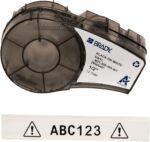 Brady Vinyl Label Tape for Label Printer M211 & M210 - Self Adhesive Vinyl Printer Labels - Black on White (12.70mm x 6.40m) - M21-500-595-WT
