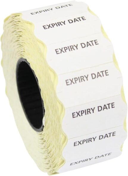 CT4 26mm x 12mm Price Gun Labels - Printed 'Expiry Date' - 10 Rolls / 15,000 Labels