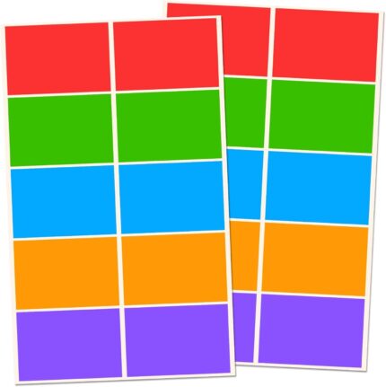 Coloured Stickers Sticky Labels, 7.5 x 5 cm - 5 colours, Pack of 250