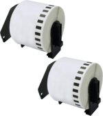 Compatible for Brother DK-22205 Label Printers – 62mm x 30.48m Continuous Paper Labels, Black on White, for QL-500, QL-700, QL-710W, QL-800, QL-810W, QL-820NWB, QL-1050