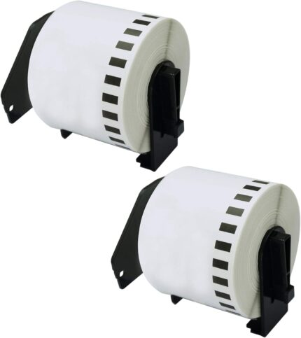 Compatible for Brother DK-22205 Label Printers – 62mm x 30.48m Continuous Paper Labels, Black on White, for QL-500, QL-700, QL-710W, QL-800, QL-810W, QL-820NWB, QL-1050