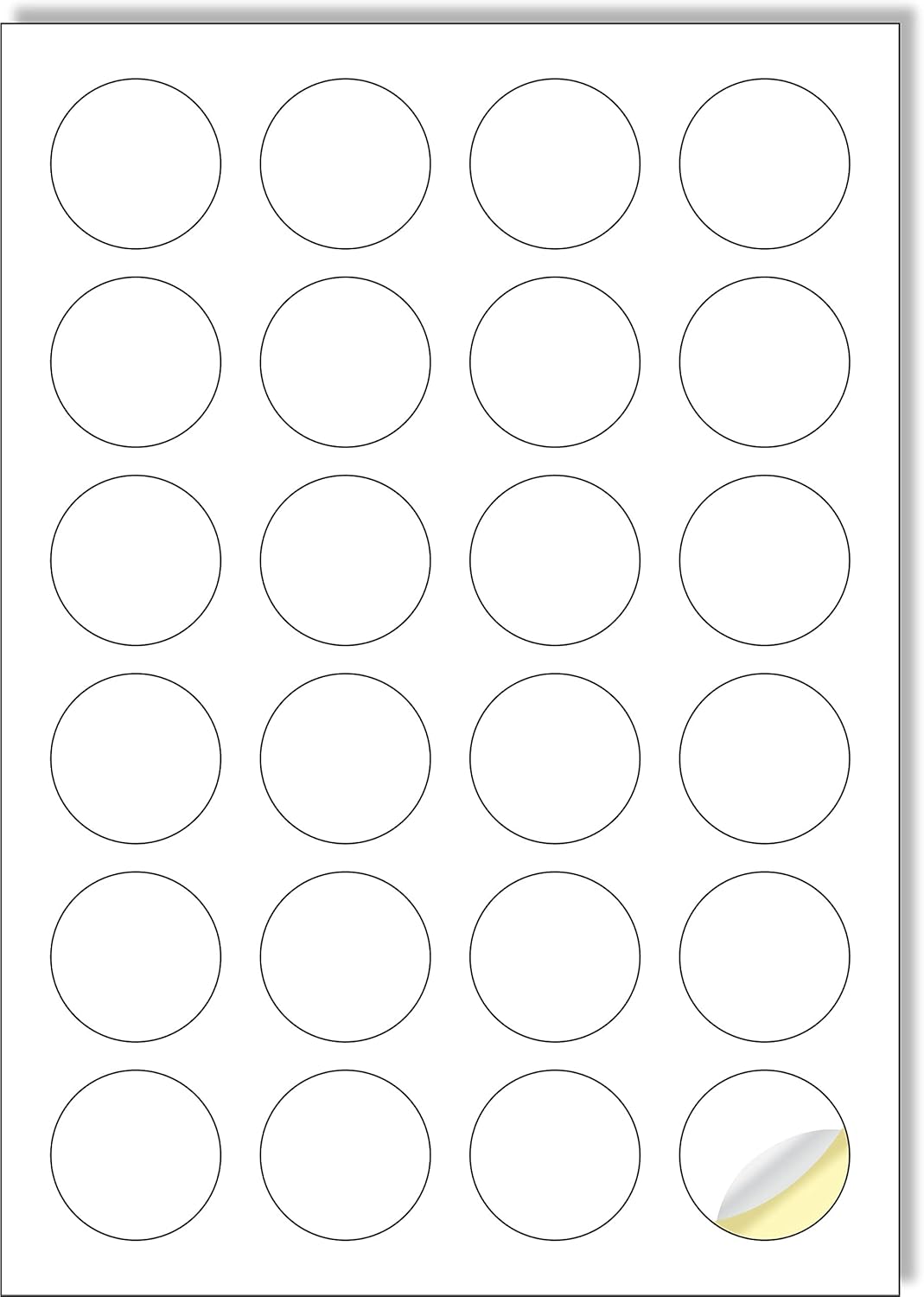 Creavvee 24 Round Sticker per Sheet, 25 A4 Sheets, Art & Craft Printable White Sticker Paper Label for Laser/Inkjet Printers Made in Europe – Sticker Size Round 40mm Creavvee 24 Round Sticker per Sheet, 25 A4 Sheets, Art & Craft Printable White Sticker Paper Label for Laser/Inkjet Printers Made in Europe – Sticker Size Round 40mm