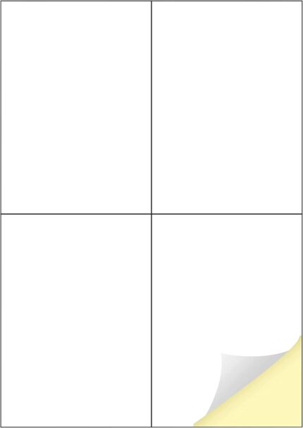 Creavvee 4 Label per Sheet, 25 A4 Sheets, Printable White Sticker Paper Labels for Laser/Inkjet Printers Made in Europe - Sticker Size (A6) 105 x 148 mm