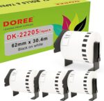 Doree Brother QL-500 QL-500A QL-500BS QL-500BS QL-500BW DK-22205 DK22205 (4 Packs)