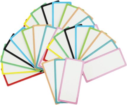 Erasable Cards Magnetic Blank Cards Whiteboards Magnetic Labels Name Tags Daily Scheduling and Planning Tasks Reusable Colored Border Blank Writable Waterproof